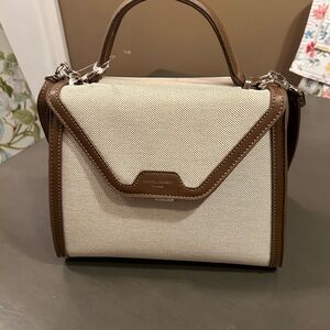 David Jones Beige and Brown Satchel